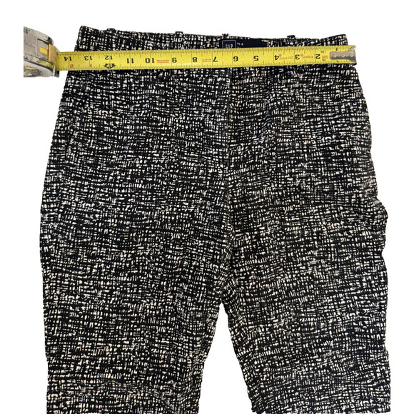GAP Pants Womens 00R Black White Slim Crop Stretch Patterned Trousers Modern - Picture 4 of 5